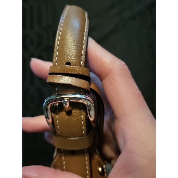 FOSSIL Monogram Boat Purse Shoulder Hand Bag Brown Women's Small Leather - Picture 5 of 15